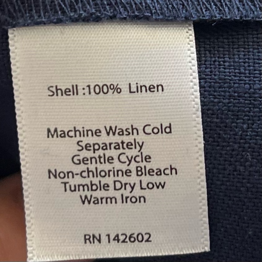 SAIL TO SABLE Linen Classic Sleeveless TUNIC DRESS Navy Turquoise Size XXS - Picture 5 of 11